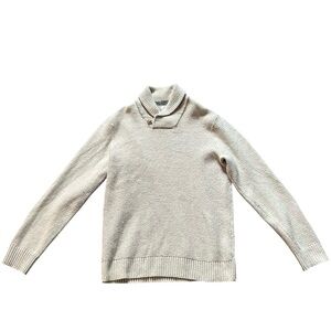 Old Navy Cream and Gray Knit Sweater